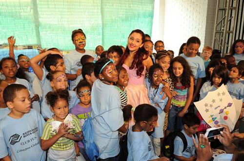 Ariana Grande Kleenex Shield Sneeze Swish event in New York on July 31, 2012