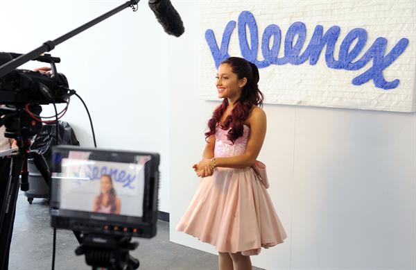 Ariana Grande Kleenex Shield Sneeze Swish event in New York on July 31, 2012