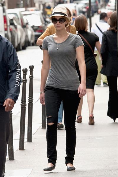 Jennifer Lawrence out about in Paris, France on 3-7-2012