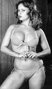 Joanne Latham in a bikini