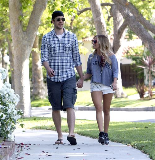Ashley Tisdale walking around Toluca Lake May 5, 2012