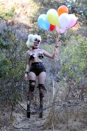 Courtney Stodden as a topless evil clown