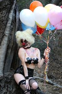Courtney Stodden as a topless evil clown