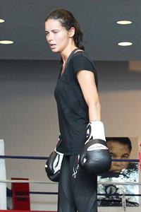 Adriana Lima hits the gym in Miami Beach on October 25, 2011