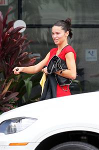 Adriana Lima hits the gym in Miami Beach on October 25, 2011