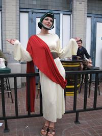 Adrianne Curry dressed as 'Raptor Jesus' at Comic-Con in San Diego - July 12, 2012