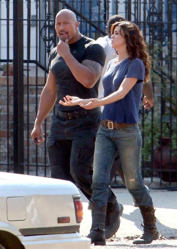 Adrianne Palicki on set of G.I. Joe 2 on August 29, 2011 