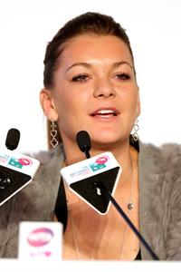 Agnieszka Radwanska before the Start of the WTA Championships October 21, 2013 