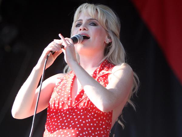 Aimee Anne duffy performing on stage during the 2009 V Festival on April 5, 2010 