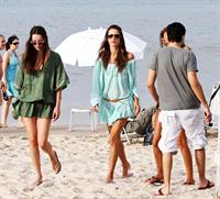Alessandra Ambrosio - beach candids in LA 1/3/12  