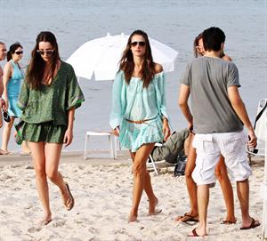 Alessandra Ambrosio - beach candids in LA 1/3/12  