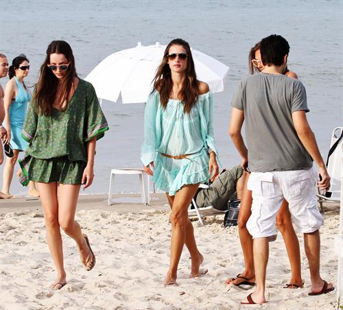 Alessandra Ambrosio - beach candids in LA 1/3/12  