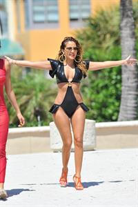 Adrienne Bailon filming scenes for Empire Girls in Miami on April 27, 2012