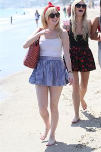 Alessandra Torresani on the beach in Malibu on July 4, 2011