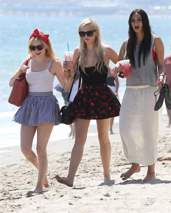 Alessandra Torresani on the beach in Malibu on July 4, 2011