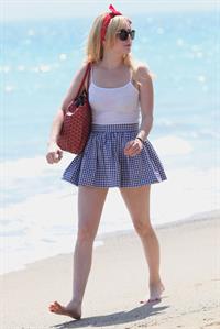 Alessandra Torresani on the beach in Malibu on July 4, 2011