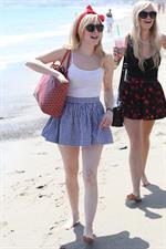 Alessandra Torresani on the beach in Malibu on July 4, 2011