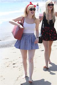Alessandra Torresani on the beach in Malibu on July 4, 2011