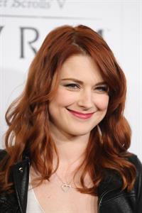 Alexandra Breckenridge attends The Elder Scrolls V Skyrim video game launch party in Los Angeles on November 8, 2011