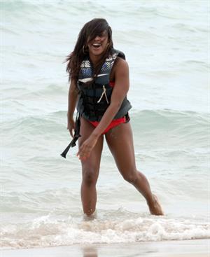 Alexandra Burke bikinis Miami on March 6, 2011 