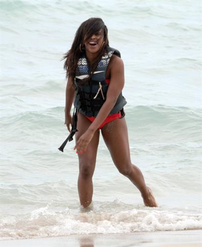 Alexandra Burke bikinis Miami on March 6, 2011 