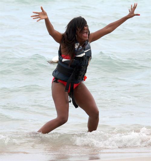 Alexandra Burke bikinis Miami on March 6, 2011 