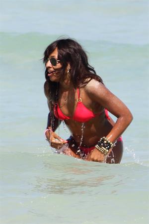 Alexandra Burke bikini candids Miami March 7, 2011 