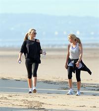 Alex Curran - Personal training session on a beach on September 19, 2011