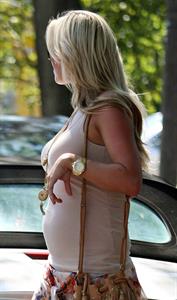 Alex Curran walking in Liverpool on July 14, 2011
