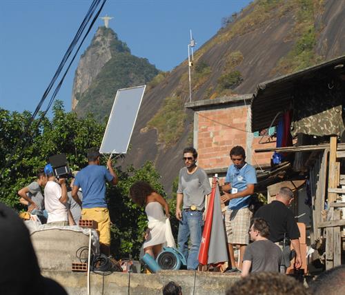 Alicia Keys filming her upcoming music video Put it in a Love Song in Rio de Janeiro on February 9, 2010 