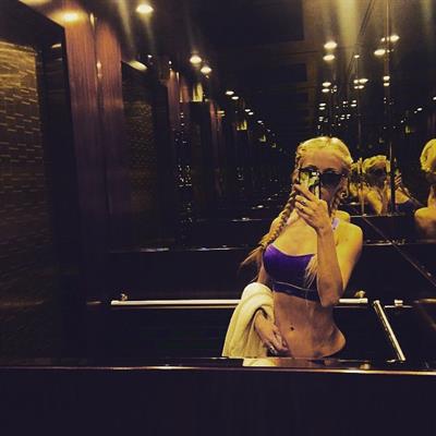 Valeria Lukyanova taking a selfie