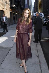 Amanda Peet arriving for David Letterman appearance on March 13, 2012