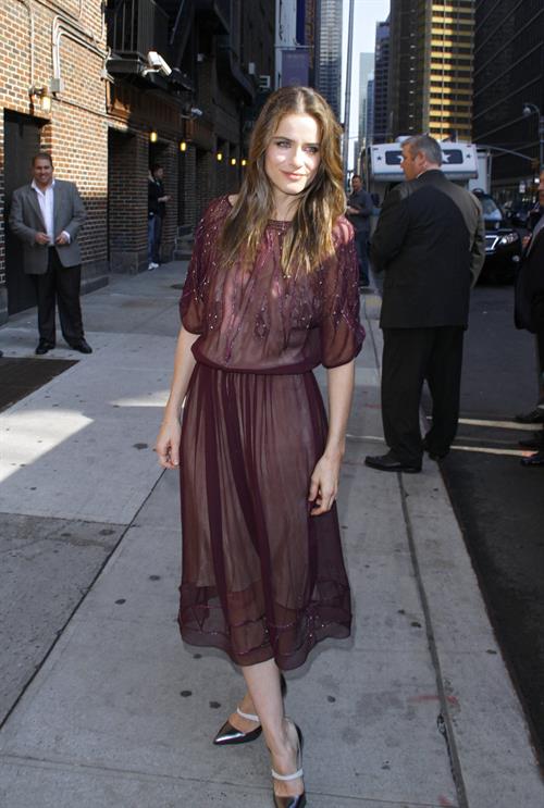 Amanda Peet arriving for David Letterman appearance on March 13, 2012