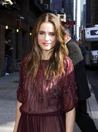Amanda Peet arriving for David Letterman appearance on March 13, 2012