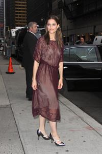 Amanda Peet arriving for David Letterman appearance on March 13, 2012