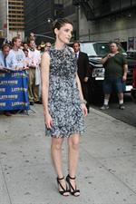 Amanda Peet arrives at The Late Show with David Letterman at the Ed Sullivan Theatre in New York City 