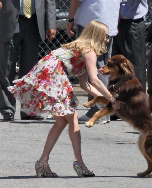 Amanda Seyfried on the set of The Wedding in Stamford on July 28, 2011
