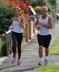 Amy Childs out jogging in Essex on August 1, 2011