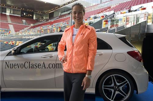 Ana Ivanovic promoting Mercedes at the Madrid open 08-05-2012 