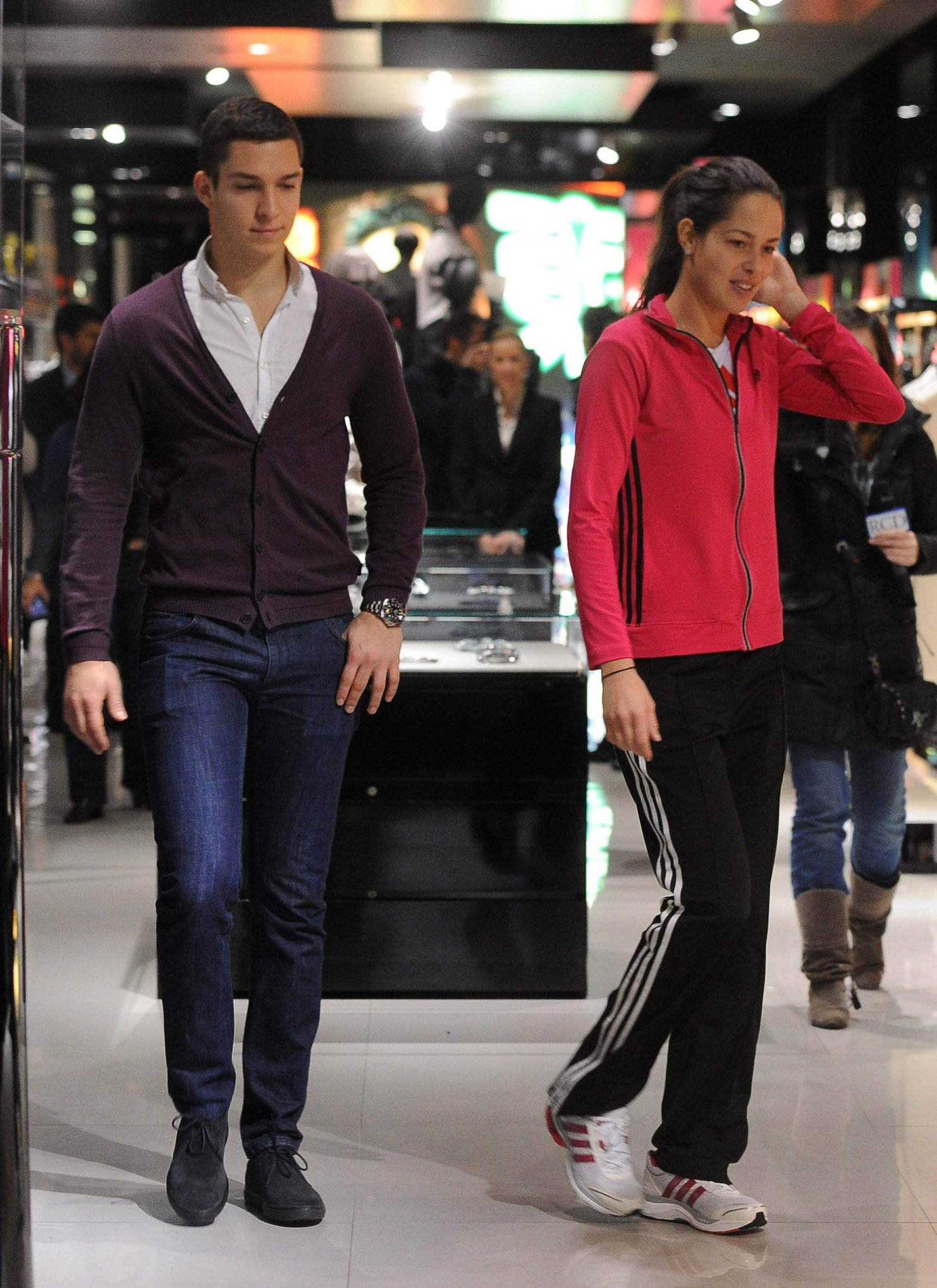 Ana Ivanovic shopping at Armani Boutique in Milan on December 2, 2012 