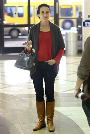 Andie MacDowell arriving on a flight at LAX airport December 7, 2012 