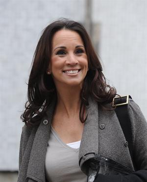 Andrea McLean outside London Studios on April 16, 2012