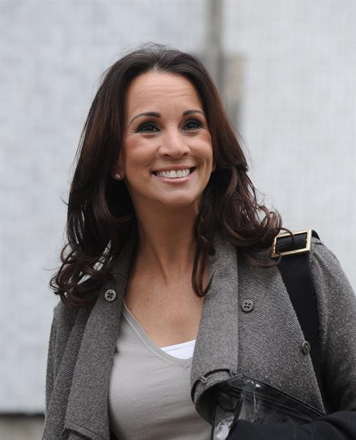 Andrea McLean outside London Studios on April 16, 2012