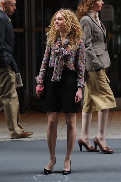 AnnaSophia Robb on the set of The Carrie Diaries in New York City on March 24, 2012
