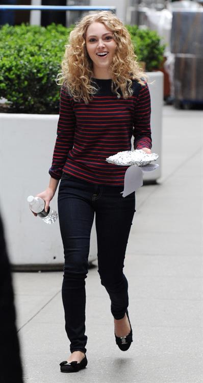 AnnaSophia Robb on the set of The Carrie Diaries in New York City on March 24, 2012