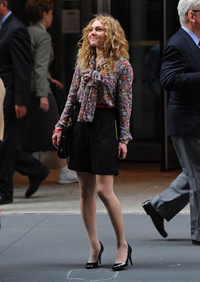 AnnaSophia Robb on the set of The Carrie Diaries in New York City on March 24, 2012