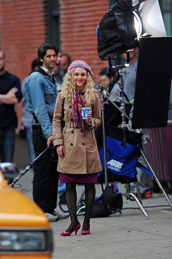 AnnaSophia Robb set of The Carrie Diaries in NYC 10/26/12 