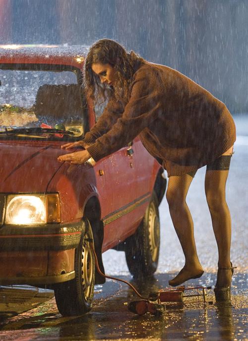 Anna Friel filming the BBC series The Street 