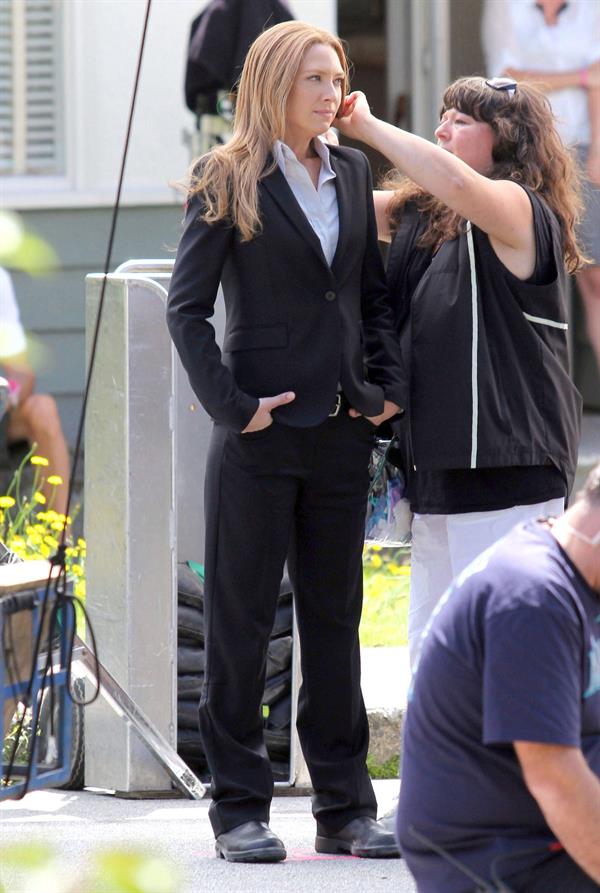 Anna Torv on the set of Fringe in Vancouver Canada on August 2, 2011