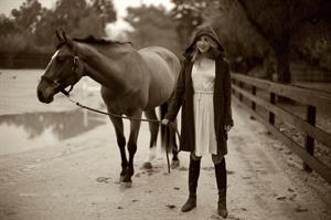 Arielle Kebbel pays tribute to her 1200 pound baby Pacific Breeze during a portrait session Los Angeles 